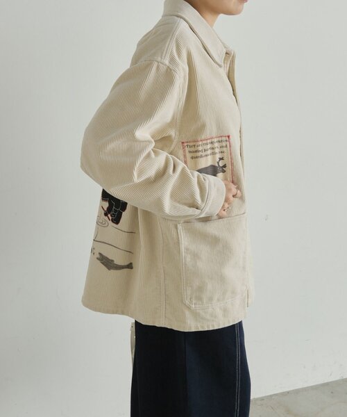 ear PAPILLONNER(イアパピヨネ)の「Kendai×SUM1 STYLE別注コーデュロイジャケット【SUM1 STYLE】(ブルゾン・レディース・ホワイト・FREE)」の3枚目の写真