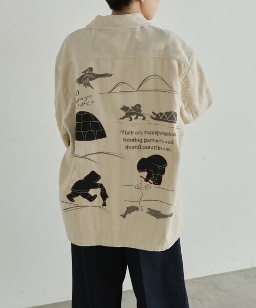 ear PAPILLONNER(イアパピヨネ)の「Kendai×SUM1 STYLE別注コーデュロイジャケット【SUM1 STYLE】(ブルゾン・レディース・ホワイト・FREE)」の5枚目の写真