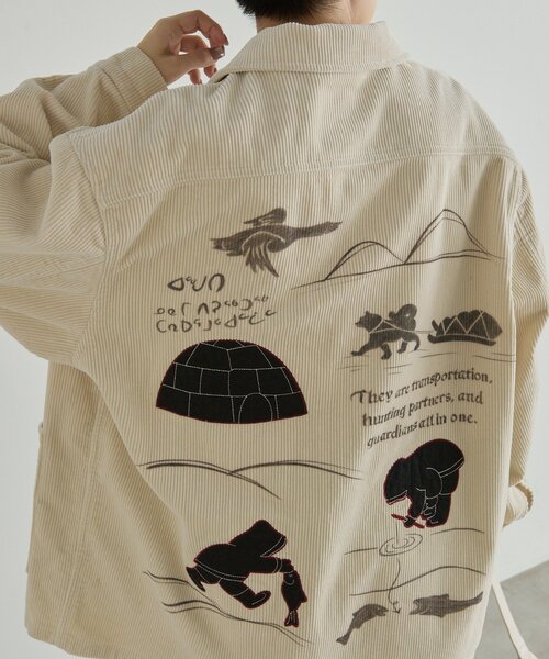 ear PAPILLONNER(イアパピヨネ)の「Kendai×SUM1 STYLE別注コーデュロイジャケット【SUM1 STYLE】(ブルゾン・レディース・ホワイト・FREE)」の7枚目の写真