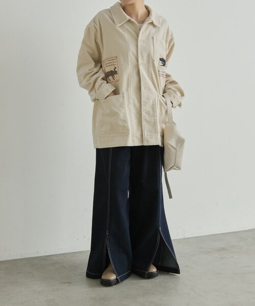 ear PAPILLONNER(イアパピヨネ)の「Kendai×SUM1 STYLE別注コーデュロイジャケット【SUM1 STYLE】(ブルゾン・レディース・ホワイト・FREE)」の10枚目の写真