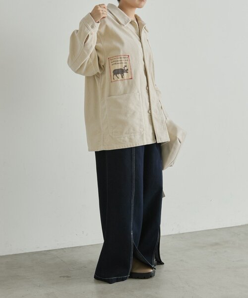 ear PAPILLONNER(イアパピヨネ)の「Kendai×SUM1 STYLE別注コーデュロイジャケット【SUM1 STYLE】(ブルゾン・レディース・ホワイト・FREE)」の11枚目の写真