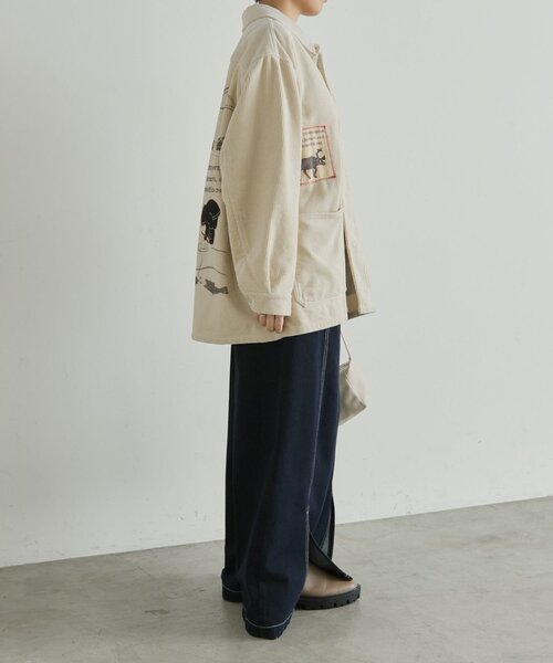 ear PAPILLONNER(イアパピヨネ)の「Kendai×SUM1 STYLE別注コーデュロイジャケット【SUM1 STYLE】(ブルゾン・レディース・ホワイト・FREE)」の12枚目の写真