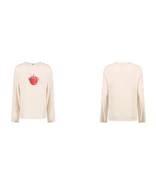 Fano Studios（ファノ ストゥディオズ）の「アップルモチーフ ロングスリーブTシャツ FQ26S135【Fano Studios】【2026AW】（Tシャツ/カットソー・レディース・アイボリー・S/M/L）」の10枚目の写真