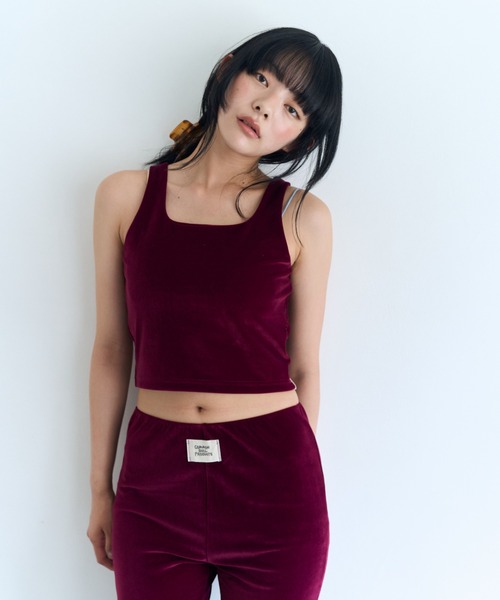 common gull products.(コモンガルプロダクツ)の「薄暮のベロアタンク(タンクトップ・レディース・ネイビー/マスタード/ボルドー・SMALL/LARGE/MEDIUM)」の1枚目の写真