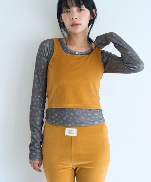 common gull products.(コモンガルプロダクツ)の「薄暮のベロアタンク(タンクトップ・レディース・ネイビー/マスタード/ボルドー・SMALL/LARGE/MEDIUM)」の6枚目の写真