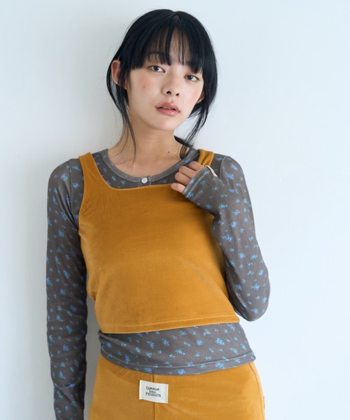 common gull products.(コモンガルプロダクツ)の「薄暮のベロアタンク(タンクトップ・レディース・ネイビー/マスタード/ボルドー・SMALL/LARGE/MEDIUM)」の7枚目の写真