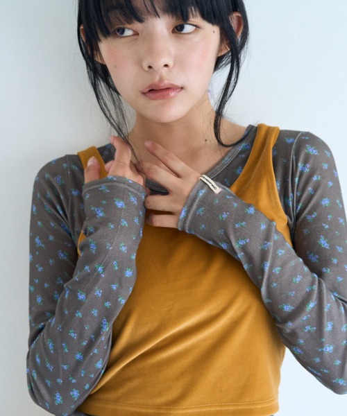 common gull products.(コモンガルプロダクツ)の「薄暮のベロアタンク(タンクトップ・レディース・ネイビー/マスタード/ボルドー・SMALL/LARGE/MEDIUM)」の8枚目の写真