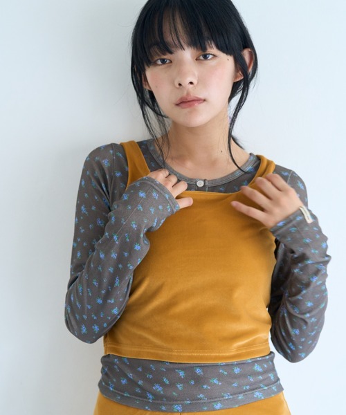 common gull products.(コモンガルプロダクツ)の「薄暮のベロアタンク(タンクトップ・レディース・ネイビー/マスタード/ボルドー・SMALL/LARGE/MEDIUM)」の9枚目の写真