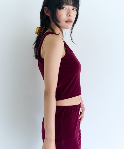 common gull products.(コモンガルプロダクツ)の「薄暮のベロアタンク(タンクトップ・レディース・ネイビー/マスタード/ボルドー・SMALL/LARGE/MEDIUM)」の11枚目の写真