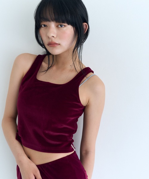 common gull products.(コモンガルプロダクツ)の「薄暮のベロアタンク(タンクトップ・レディース・ネイビー/マスタード/ボルドー・SMALL/LARGE/MEDIUM)」の12枚目の写真