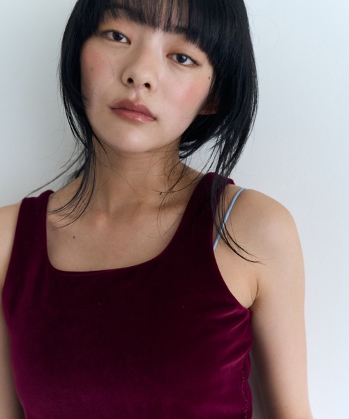 common gull products.(コモンガルプロダクツ)の「薄暮のベロアタンク(タンクトップ・レディース・ネイビー/マスタード/ボルドー・SMALL/LARGE/MEDIUM)」の17枚目の写真