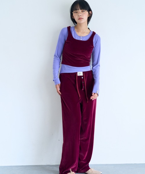 common gull products.(コモンガルプロダクツ)の「薄暮のベロアタンク(タンクトップ・レディース・ネイビー/マスタード/ボルドー・SMALL/LARGE/MEDIUM)」の20枚目の写真