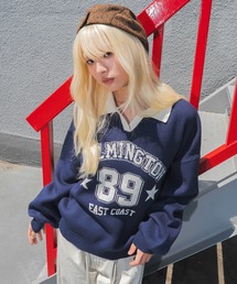 WEGO/【26年秋冬新作】スキッパーグラフィックニットプルオーバー