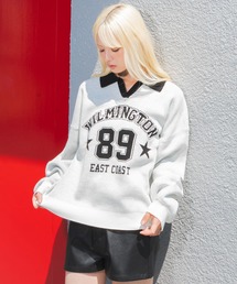 WEGO/【26年秋冬新作】スキッパーグラフィックニットプルオーバー