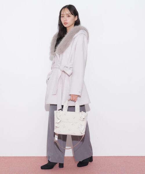 JILL by JILL STUART(ジルバイジルスチュアート)の「リボン刺繍フリルトートバッグ(トートバッグ・レディース・ブルー/ピンク・FREE)」の6枚目の写真