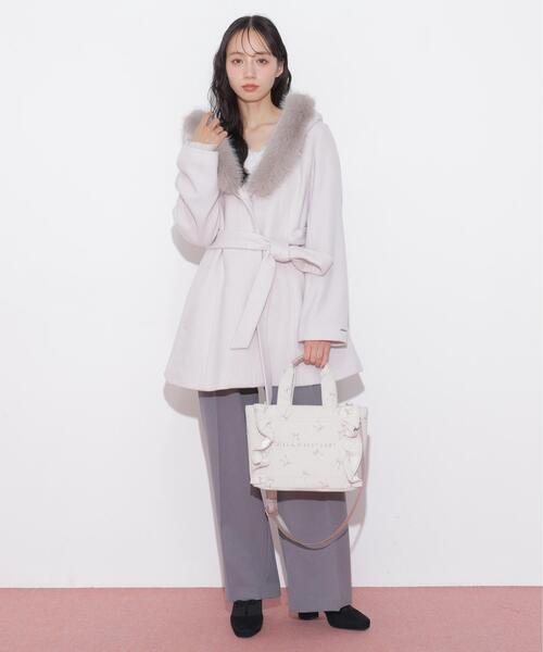 JILL by JILL STUART(ジルバイジルスチュアート)の「リボン刺繍フリルトートバッグ(トートバッグ・レディース・ブルー/ピンク・FREE)」の7枚目の写真