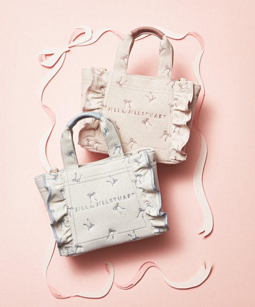 JILL by JILL STUART(ジルバイジルスチュアート)の「リボン刺繍フリルトートバッグ(トートバッグ・レディース・ブルー/ピンク・FREE)」の3枚目の写真