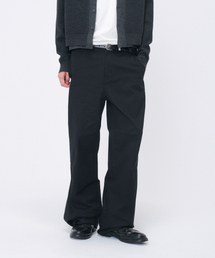 Side pleats multi panel pants BLACK