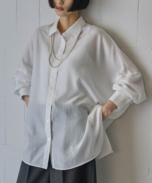 for/c（フォーシー）の「オーバーサイズシャツ【サスティナブル】（シャツ/ブラウス・レディース・スミクロ/オフホワイト・M/L）」の10枚目の写真
