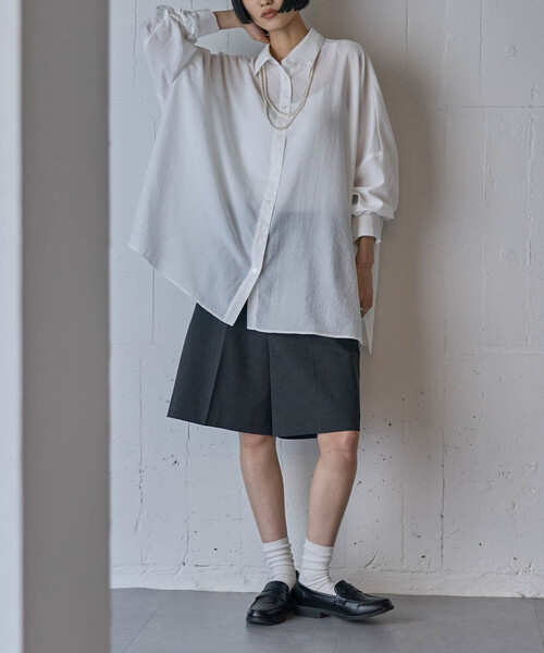 for/c（フォーシー）の「オーバーサイズシャツ【サスティナブル】（シャツ/ブラウス・レディース・スミクロ/オフホワイト・M/L）」の5枚目の写真