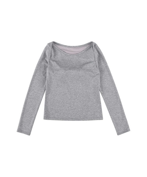 OUR WACOAL(アワワコール)の「カップ付きボートネックトップス(Tシャツ/カットソー・レディース・ブラウン/アイボリー/ブラック/グレー・L/M)」の20枚目の写真
