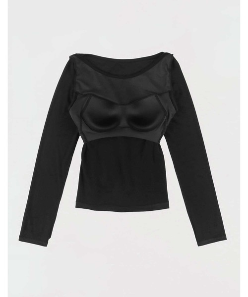 OUR WACOAL(アワワコール)の「カップ付きボートネックトップス(Tシャツ/カットソー・レディース・ブラウン/アイボリー/ブラック/グレー・L/M)」の16枚目の写真