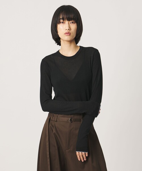 AEWEN MATOPH(イウエン マトフ)の「<AEWEN MATOPH>シアー クルーネック カットソー(Tシャツ/カットソー・レディース・ブラック/ライラック/オフホワイト・FREE)」の3枚目の写真