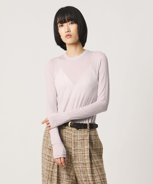AEWEN MATOPH(イウエン マトフ)の「<AEWEN MATOPH>シアー クルーネック カットソー(Tシャツ/カットソー・レディース・ブラック/ライラック/オフホワイト・FREE)」の4枚目の写真