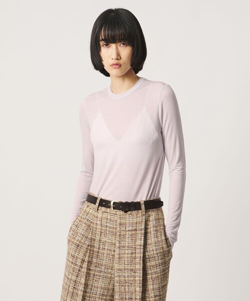 AEWEN MATOPH(イウエン マトフ)の「<AEWEN MATOPH>シアー クルーネック カットソー(Tシャツ/カットソー・レディース・ブラック/ライラック/オフホワイト・FREE)」の11枚目の写真