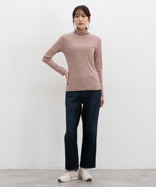 Honeys(ハニーズ)の「フライスボーダータートル(Tシャツ/カットソー・レディース・ブラック系その他2/レッド系その他2/ネイビー系1/パープル系その他2/ブラウン系その他2・LL/L/S/M)」の12枚目の写真