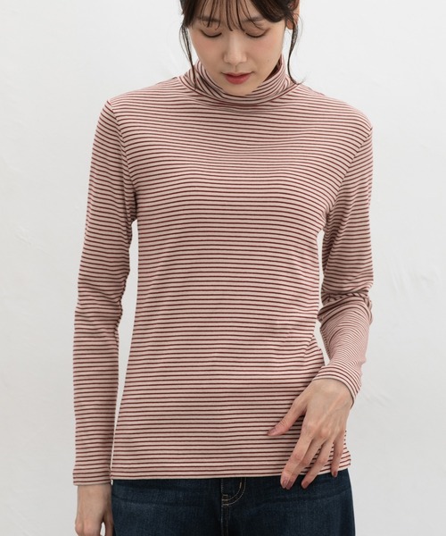 Honeys(ハニーズ)の「フライスボーダータートル(Tシャツ/カットソー・レディース・ブラック系その他2/レッド系その他2/ネイビー系1/パープル系その他2/ブラウン系その他2・LL/L/S/M)」の13枚目の写真
