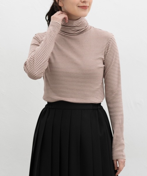 Honeys(ハニーズ)の「フライスボーダータートル(Tシャツ/カットソー・レディース・ブラック系その他2/レッド系その他2/ネイビー系1/パープル系その他2/ブラウン系その他2・LL/L/S/M)」の15枚目の写真