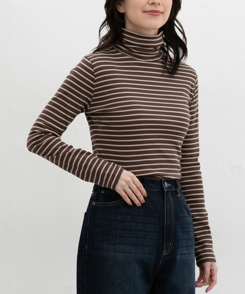 Honeys(ハニーズ)の「フライスボーダータートル(Tシャツ/カットソー・レディース・ブラック系その他2/レッド系その他2/ネイビー系1/パープル系その他2/ブラウン系その他2・LL/L/S/M)」の17枚目の写真