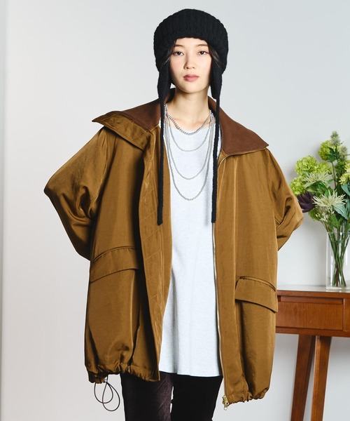 ROSE BUD(ローズバッド)の「(CREOLME)BIG COLLAR PADDED COAT(ステンカラーコート・レディース・ブラック/ブラウン・S/M)」の14枚目の写真