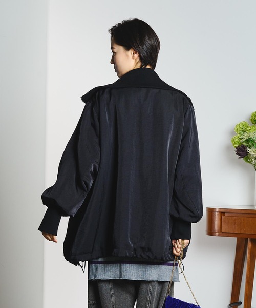 ROSE BUD(ローズバッド)の「(CREOLME)BIG COLLAR PADDED COAT(ステンカラーコート・レディース・ブラック/ブラウン・S/M)」の9枚目の写真