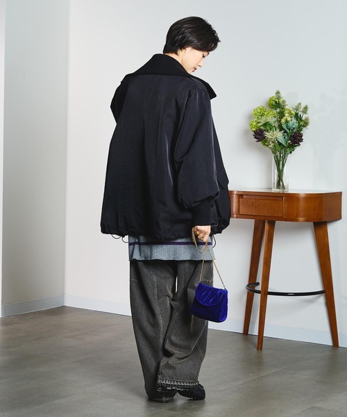 ROSE BUD(ローズバッド)の「(CREOLME)BIG COLLAR PADDED COAT(ステンカラーコート・レディース・ブラック/ブラウン・S/M)」の12枚目の写真