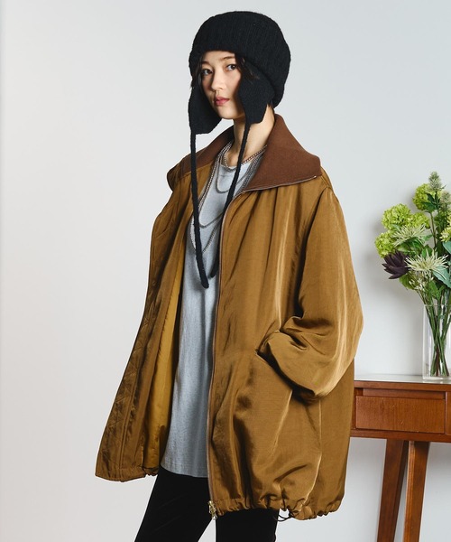 ROSE BUD(ローズバッド)の「(CREOLME)BIG COLLAR PADDED COAT(ステンカラーコート・レディース・ブラック/ブラウン・S/M)」の16枚目の写真