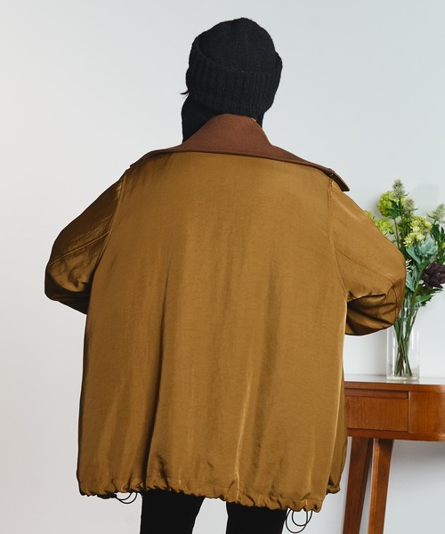 ROSE BUD(ローズバッド)の「(CREOLME)BIG COLLAR PADDED COAT(ステンカラーコート・レディース・ブラック/ブラウン・S/M)」の17枚目の写真