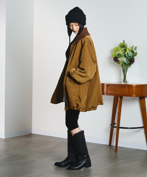 ROSE BUD(ローズバッド)の「(CREOLME)BIG COLLAR PADDED COAT(ステンカラーコート・レディース・ブラック/ブラウン・S/M)」の19枚目の写真
