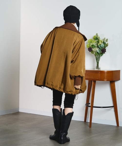 ROSE BUD(ローズバッド)の「(CREOLME)BIG COLLAR PADDED COAT(ステンカラーコート・レディース・ブラック/ブラウン・S/M)」の20枚目の写真