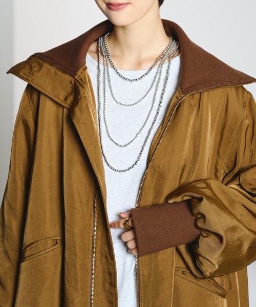 ROSE BUD(ローズバッド)の「(CREOLME)BIG COLLAR PADDED COAT(ステンカラーコート・レディース・ブラック/ブラウン・S/M)」の21枚目の写真