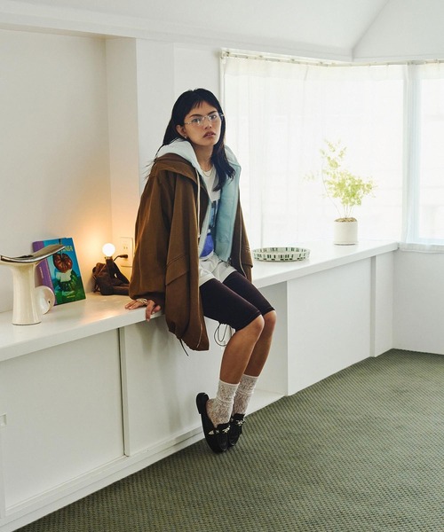 ROSE BUD(ローズバッド)の「(CREOLME)BIG COLLAR PADDED COAT(ステンカラーコート・レディース・ブラック/ブラウン・S/M)」の4枚目の写真