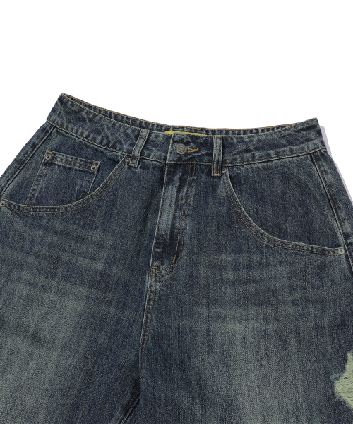 MAINBOOTH(メインブース)の「Repaired Denim Pants(BLUE)(デニムパンツ・レディース・その他・S-M/LARGE/3)」の8枚目の写真
