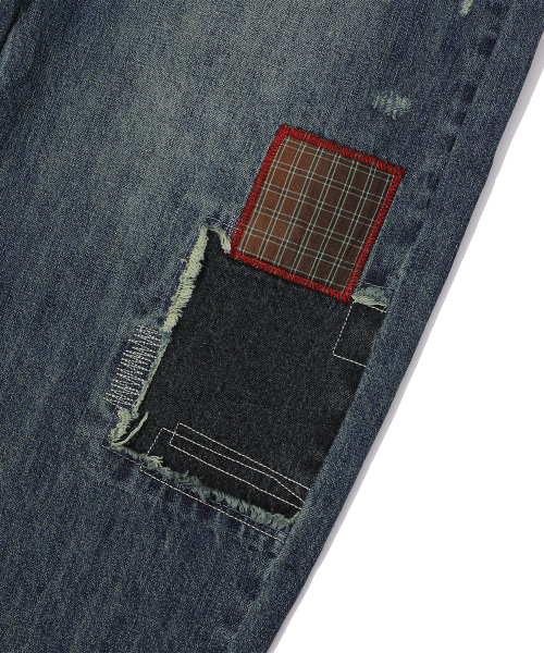 MAINBOOTH(メインブース)の「Repaired Denim Pants(BLUE)(デニムパンツ・レディース・その他・S-M/LARGE/3)」の9枚目の写真