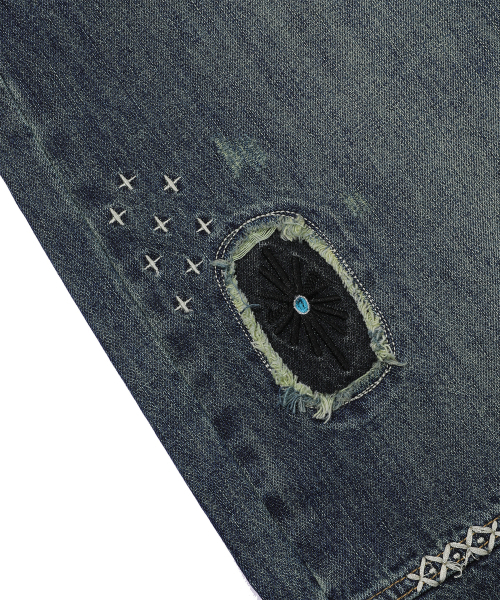 MAINBOOTH(メインブース)の「Repaired Denim Pants(BLUE)(デニムパンツ・レディース・その他・S-M/LARGE/3)」の10枚目の写真