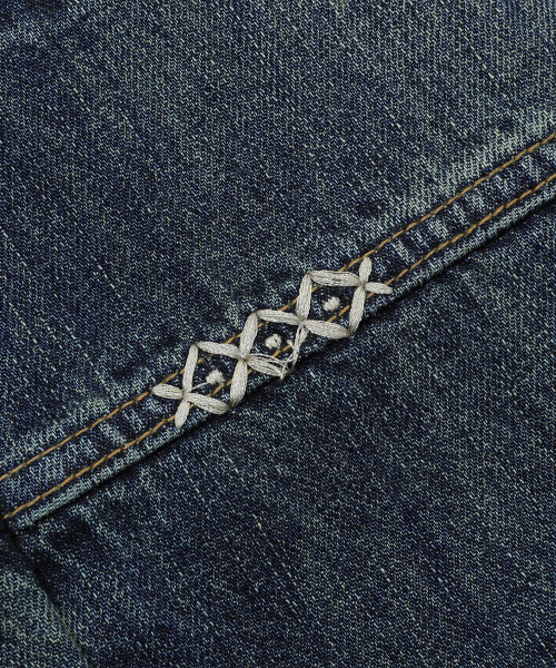 MAINBOOTH(メインブース)の「Repaired Denim Pants(BLUE)(デニムパンツ・レディース・その他・S-M/LARGE/3)」の11枚目の写真