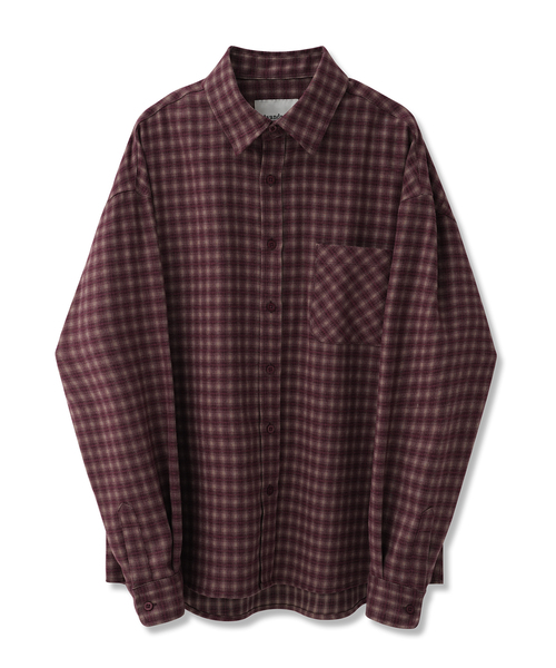 AVANDRESS(アバンドレス )の「ヒールチェックシャツ_4COL(シャツ/ブラウス・レディース・チャコールグレー/ネイビー/バーガンディー/ダークベージュ・MEDIUM/LARGE/X-LARGE)」の1枚目の写真