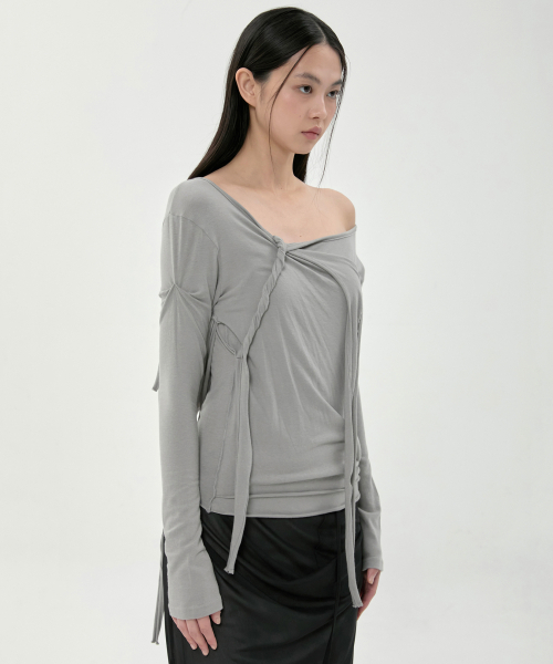 FLAREUP（フレアアップ）の「3レイヤードブレイドスリーブ (FL-184_Gray)（Tシャツ/カットソー・レディース・グレー・OS）」の2枚目の写真