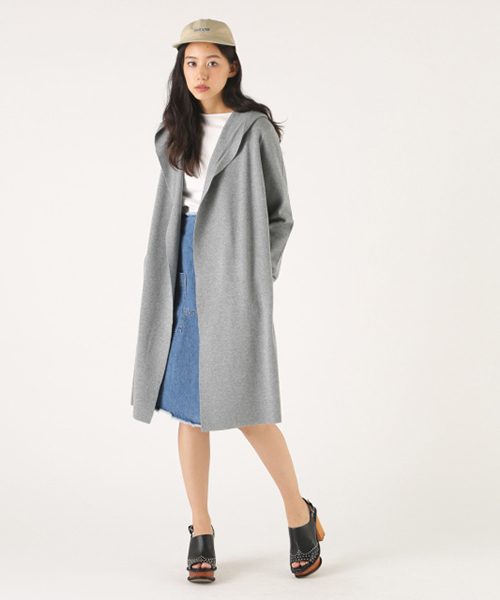 MOUSSY(マウジー)の「HOODIE CDK(カーディガン/ボレロ・レディース・トップグレー/ブラック/ベージュ・FREE)」の2枚目の写真