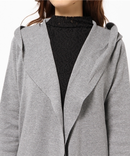 MOUSSY(マウジー)の「HOODIE CDK(カーディガン/ボレロ・レディース・トップグレー/ブラック/ベージュ・FREE)」の13枚目の写真